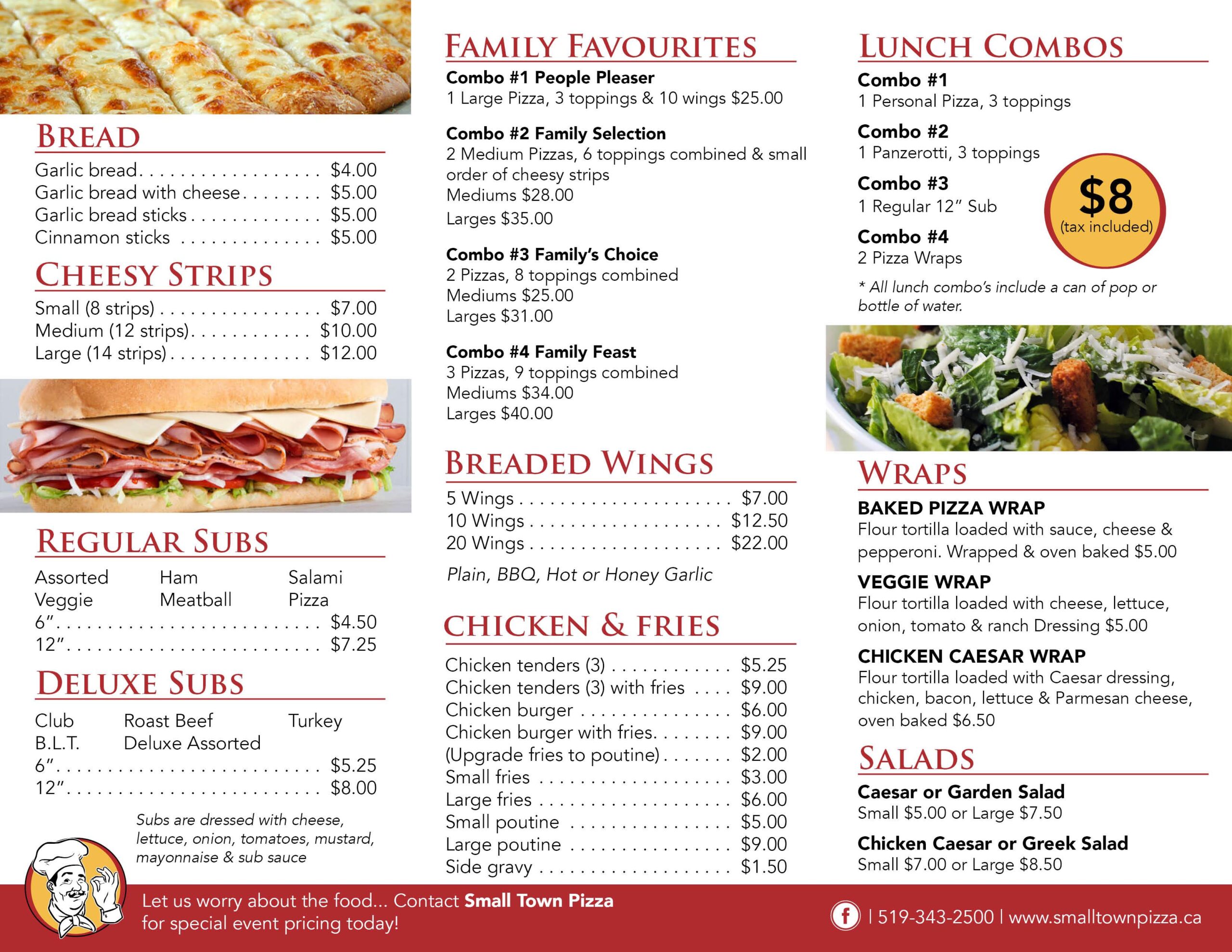 small town pizza, small town pizza menu