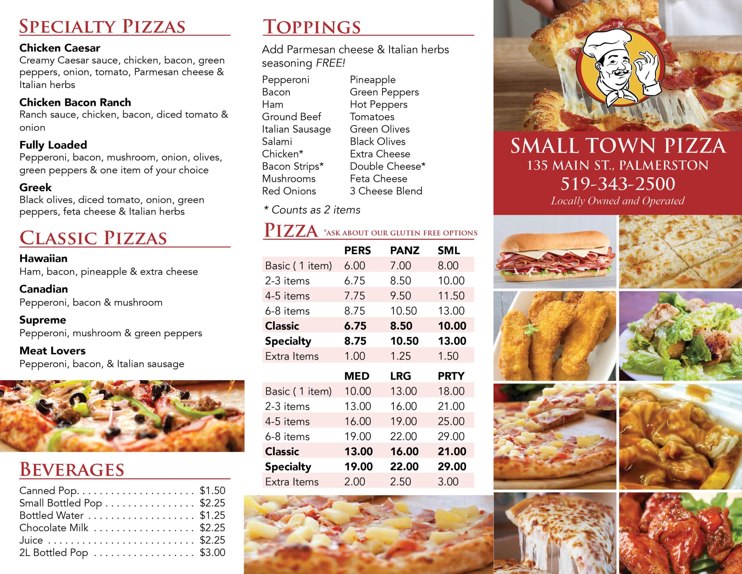 Small Town Pizz menu 